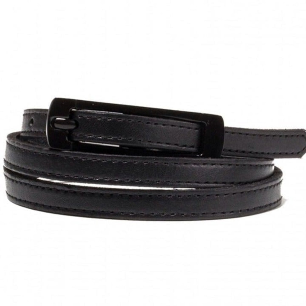 Black Halo Dress Waist Belt Leather Buckle